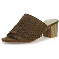 Findlay CUPA Pantolette mit Fransen und Blockabsatz