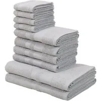 OTTO home Handtuch Set Vanessa, 10-tlg Handtuch-Set, weich, in Standard- und Premium-Qualität, Walkfrottee (Set, 10-St), 100% Baumwolle, Duschtücher, Handtücher, Gästetücher, mit Bordüre