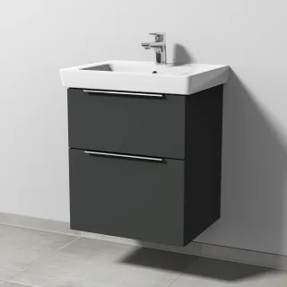 Sanipa 3way Waschtischunterbau zu Villeroy & Boch Subway 2.0 Waschtisch mit 2 Auszügen, Graphit-Matt UP6111B