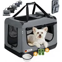 Zedelmaier Tiertransporttasche Transportbox, Faltbar Hundetransportbox, Katzenbox, Inkl.2 Rollen Hundekotbeutel, 1 faltbarer Napf, 2 praktische Beutel