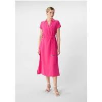 comma Midikleid Kleid Kurzärmeliges Midikleid aus Viskosemix mit V-Ausschnitt