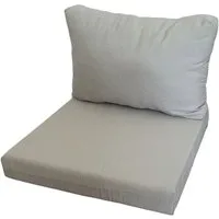 Rattani Polsterauflage Kissen Polster für Poly Rattan Sessel Möbel, (Set Sitz und Rückenkissen), 2 teiliges Set . Sitz + Rücken . Stoff Milano hell grau