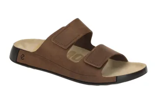 Ecco 50090402667 Cozmo 2-Strap Men?s Pantoletten Braun Potting Soil Echtleder...