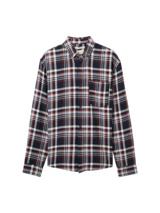 TOM TAILOR Denim - Langarmhemd mit Karomuster blau - Gr. - S
