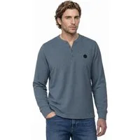 STREET ONE MEN Langarmshirt im Melange Look