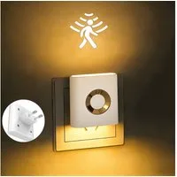 PRIISF LED Steckdosenleuchte Nachtlicht Steckdose mit Bewegungsmelder LED Steckdosenlicht WarmWeiß, Automatisch, Nachtlampe mit Dämmerungssensor Wandleuchte LED Schreibtischlampe, LED Steckdosenleuchte Sensor Notlicht mit Helligkeitssensor, für Flure
