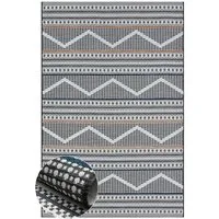 Wohnando Teppich MY-RUG Outdoor-Teppich "Johnny" 160x100 cm, schwarz, rechteckig, Höhe: 8 mm, mit dunklem Hoch-Tief-Design und modernen braunen Highlights