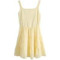 Next Sommerkleid Gestuftes Minikleid mit eckigem Ausschnitt (1-tlg)
