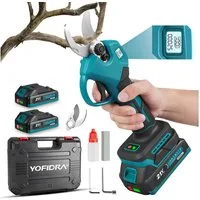 Yofidra Akku-Astschere 21V Max 25mm Schnittdurchmesser Elektrische Gartenschere, mit 2 x Akkus & Ersatzteil SK5 Klinge Für Äste & Sträucher