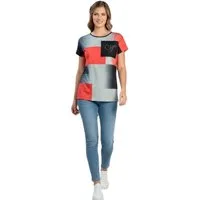Estefania for woman Rundhalsshirt 169-1212, "shine" mit Strassbesatz und überschnittenen Schultern Strass