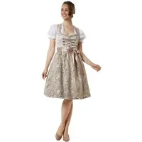 dressforfun Dirndl hochwertiges & elegantes Trachtenkleid Ella Champagner (Premium Midi-Dirndl, Gr. 44) Optimal für Oktoberfest, zünftige Feste und traditionelle Anlässe