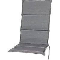 Sun Garden Hochlehnerauflage Hochlehner Elba 50318-712 hellgrau 121x50x4 cm Sun Garden, (1 St), Halteband verstellbar mit Bindebändern
