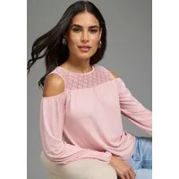 Laura Scott Langarmshirt aus Viskosemischung, figurumspielende Passform, elastisches Material