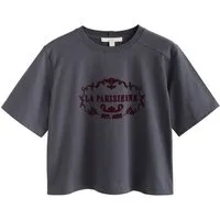 Next T-Shirt Schweres T-Shirt mit Rundhalsausschnitt, Grafik (1-tlg)