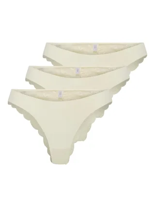 ONLY - ONLCHLOE LACE BRAZIL 3-PACK NOOS ACC Cloud Dancer - Gr. - S