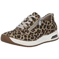 Rieker Sneaker Schnürschuh, Halbschuh Freizeitsneaker im leo-Look