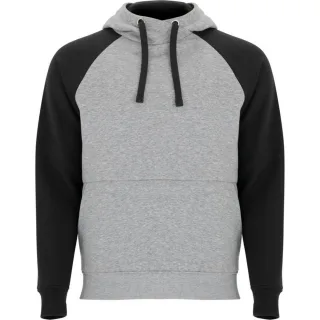 Roly - "Badet" Kapuzenpullover Zweifarbig für Herren/Damen Unisex (Grau meliert/Schwarz)