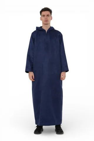 Herren Kapuzen Eid Marineblau Marokkanische Jubba Robe Ramadan Eid Thobe – HM12