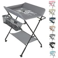 JEOBEST Wickeltisch Wickelauflage Mulde Kommode Unterlage Wickeln Baby Kind (KLAPPBAR), (1-tlg), Höhenverstellbar, Wasserdichte, Staufach, Mit Bremse