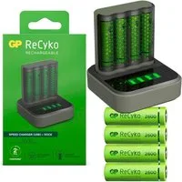 GP Batteries USB Docking Akku-Ladegerät AA / AAA + 4x AA-Akku Akku-Set Mignon 2600 mAh (1,2 V, 6 St), Dock Lader D451 + Ladeeinheit M451 4x AA 2600mAh Mignon LR06 Batterie
