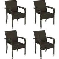 Yaheetech Gartenstuhl 2/4/6er-Set Esszimmerstuhl Rattan-Optik mit Metallbeinen (4 St), Küchenstuhl fürs Esszimmer/Balkon/Terrasse