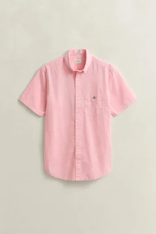 GANT - Classic Kurzarmhemd aus Popeline washed pink - Gr. - L