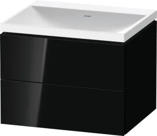 Duravit L-Cube c-shaped Set wandhängend Schwarz Hochglanz 600x480x480 mm - LC6950N40400000 LC6950N40400000