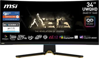 MSI MEG 342CDE QD-OLED [3418'' Curved UWQHD 175Hz 2x HDMI DP USB-C mit DP 01ms Reaktionszeit] schwarz