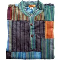 SIMANDRA Langarmhemd Patchwork Hemd Bash