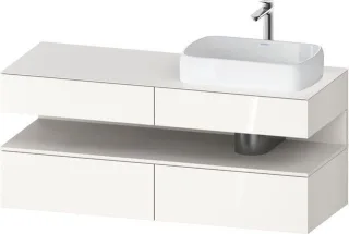Duravit Qatego Konsolenwaschtischunterbau wandhängend Weiß Hochglanz 1400x550x600 mm - QA47660842200 QA4766084220010