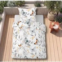 Carpe Sonno Bettwäsche TENCEL Lyocell kühlende Bettwäsche 135 x 200 155 x 220 Schmetterlinge, Lyocell, 2 teilig, OEKO-TEX Bettbezug seidenähnlich, Sommerbettwäsche 135x200