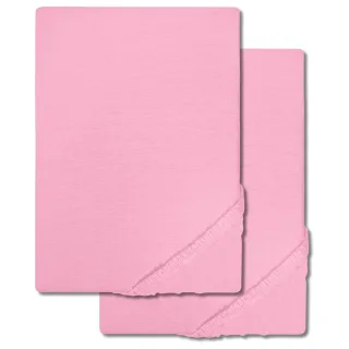 Doppelpack Setex Molton Köper Spannbettlaken rosa 90 x 200 cm