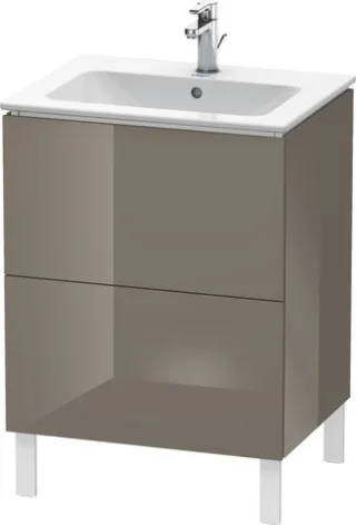 Duravit L-Cube Waschtischunterbau bodenstehend Flanell Grau Hochglanz 620x481x704 mm - LC662508989 LC662508989