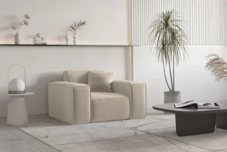 Sessel Designersessel CELES PREMIUM in Stoff Opera Velvet Beige