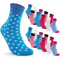 sockenkauf24 Socken 10 Paar Kinder Socken Jungen & Mädchen Baumwolle Kindersocken (23-26) - 54330