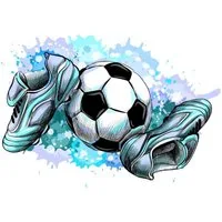 nikima Wandtattoo 187 Wandtattoo Fussballschuhe und Ball - Größe 370 x 500 mm (PVC-Folie), In 4 vers. Größen