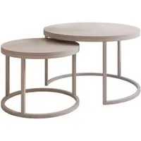 Lookway Couchtisch CIRI 2in1 Matt KASCHMIR (2er Set), Durchmesser: ⌀70 cm und ⌀50 cm