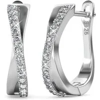 ROUGEMONT Paar Creolen Luxuriöse Damen Creolen Ohrringe 925 Silber 18K Gold, Echtschmuck