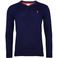 U.S. Polo Assn. Strickpullover Pullover V-Neck Feinstrick (1-tlg)