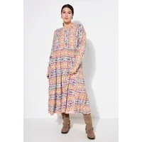 Studio Untold Maxikleid Maxikleid Alloverprint V-Ausschnitt Volants