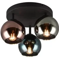 Reality Leuchten LED Deckenleuchte, LED wechselbar, warmweiß, ausgefallen-e Design-er Lampenschirm-e Glas-kugel für Esstisch, Ø33cm