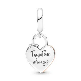 Pandora 'Vorhängeschloss' Damen Charm aus 925 Sterling Silber - Silber/Roségold 780087C01