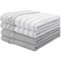 OTTO home Duschtücher Finn, Duschtücher 70x140cm, Walkfrottee (4-St), Set und Serie, mit Uni Farben und Streifen, 100% Baumwolle