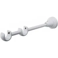 MDEKOR Gardinenstangenhalter für Gardinenstange 19 mm, Wandträger 2-läufig Weiß Glänzend R-TYP