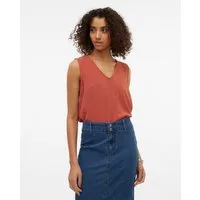 Vero Moda Shirttop VMALVA S/L V-NECK TOP WVN NOOS Kunstfaser, regular fit