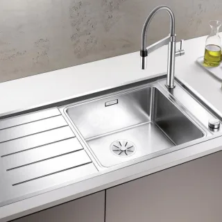 Blanco Andano xl 6 s-if Spüle 522999 100 x 50 cm, Edelstahl Seidenglanz, rechts, Ablauffernbedienung mit Drehbetätigung