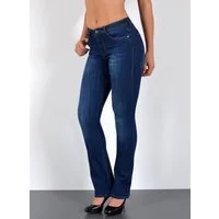 ESRA Bootcut-Jeans Damen Bootcut Jeans High Waist Schlaghose weite Jeans bis Übergröße B7