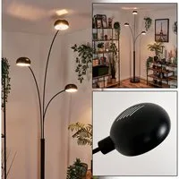 hofstein Stehlampe Stehlampe aus Metall/Glas in Schwarz/Weiß, ohne Leuchtmittel, verstellbare Schirme, An-/Ausschalter,240cm, 3 xE14, ohne Leuchtmitte