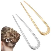 LuxusKollektion Haarnadeln 2er Set U-förmige Haarnadeln 14cm Metall Hairpin Clip für Damen Frauen