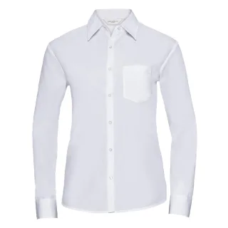 Russell Collection - Hemd Pflegeleicht für Damen Langärmlig (Weiß)